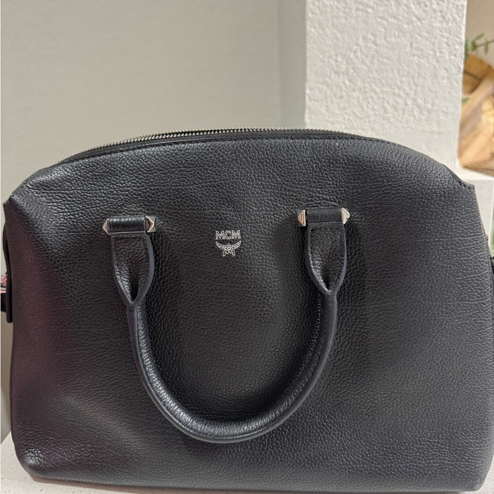 MCM Medium Ella Boston Bag – Black Grained Calfskin (Hard to Find!)